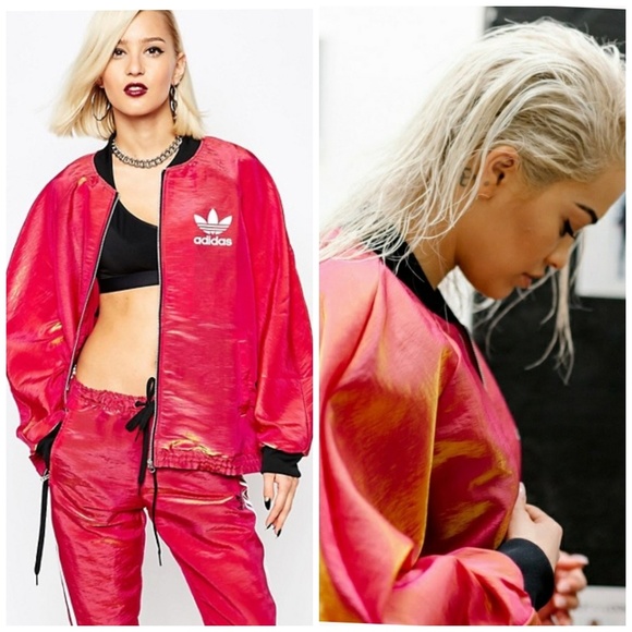 Rare Adidas ⭐ Rita Ora Crew Zip Up Space Metallic